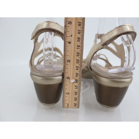 Naot Innovate Sandal Women Size 41 EU 10 US Gold Leather Block Heel Rhinestones - Picture 8 of 12